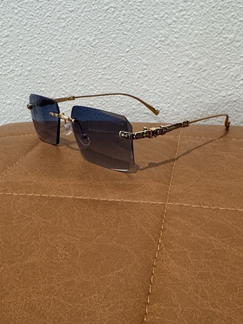 AUTHENTIC Chrome Hearts Rimless Sunglasses with Black Case - Black Gradient - Picture 2 of 5